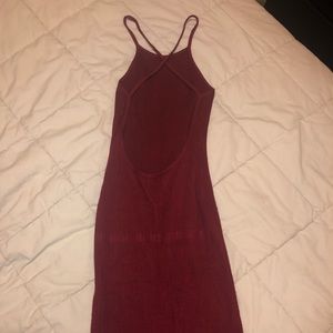 Red backless dress